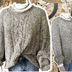 Vintage 90s Neutral Handmade Knit Boxy Fit Oversized Sweater
